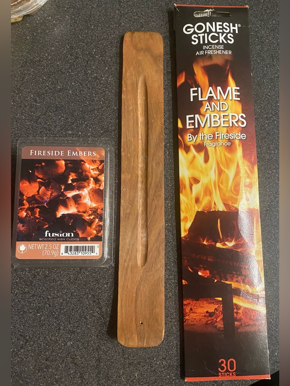 Gonesh Flame and Embers Incense Sticks - Fireside Scent (Black/Orange)